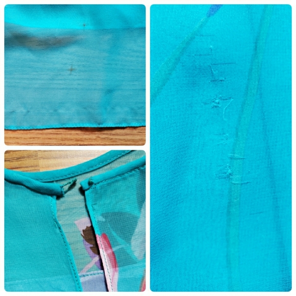 Vintage Teal Floral Longsleeve Maxi Dress - Picture 6 of 6